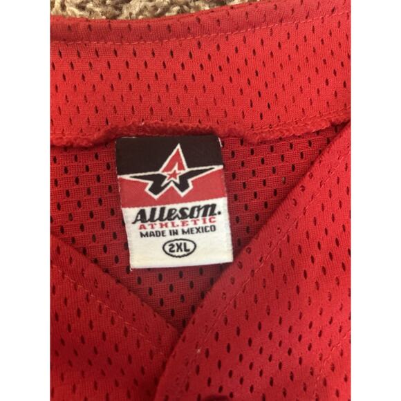 Alleson Athletic XXL Phillies Jersey Red 15 No Name Vintage Mesh Button Down‎ - Picture 3 of 10